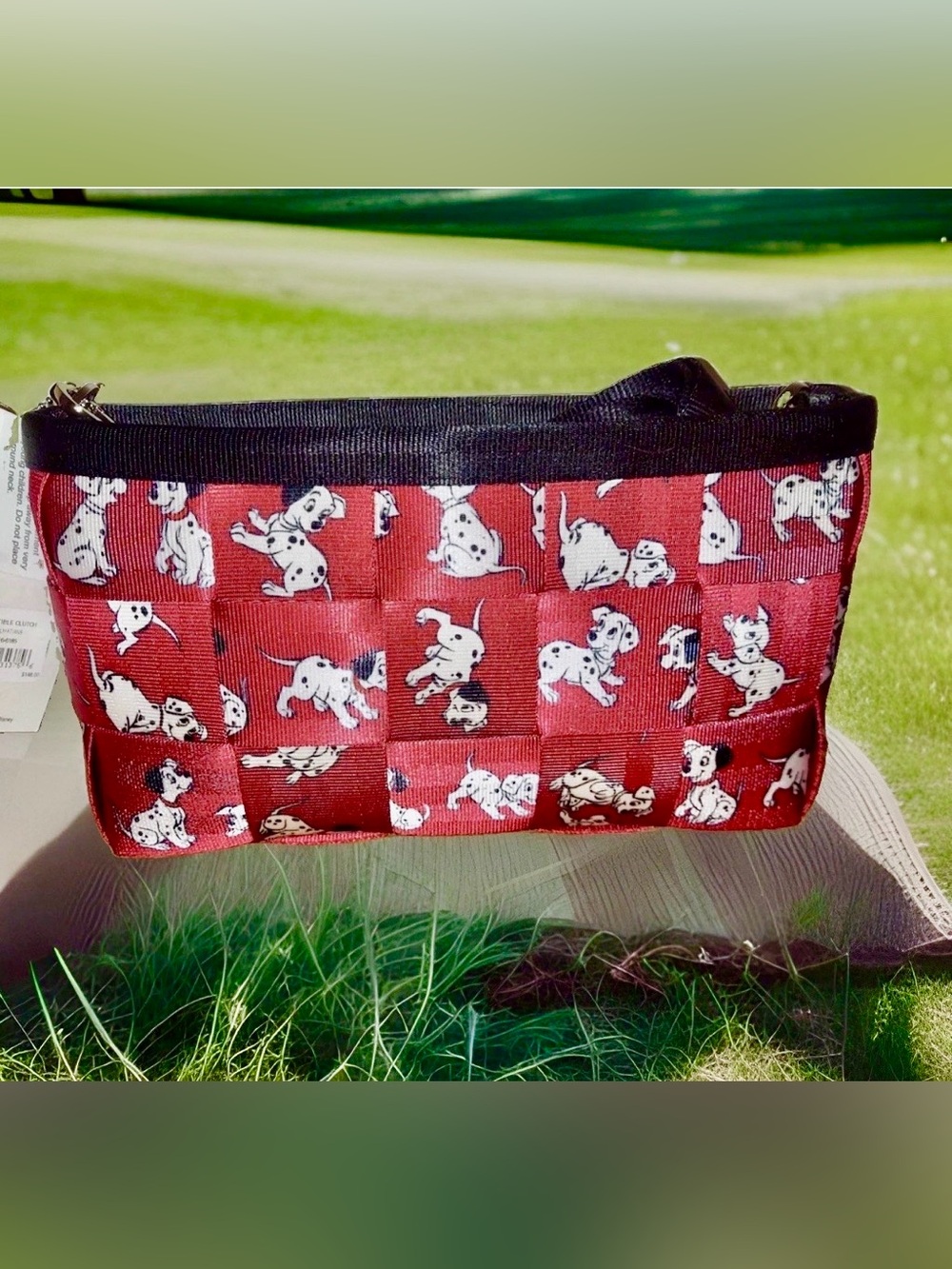 NEW 2026 HARVEYS Disney Parks 101 DALMATIANS Red Seatbelt Clutch / Crossbody Bag